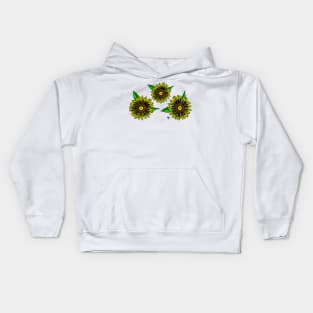 Colorful Yellow and Green Sunflowers Beautiful Flowers Kids Hoodie